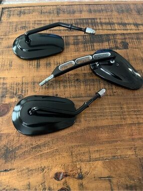 Set of Black Oval motorcycles Mirrors